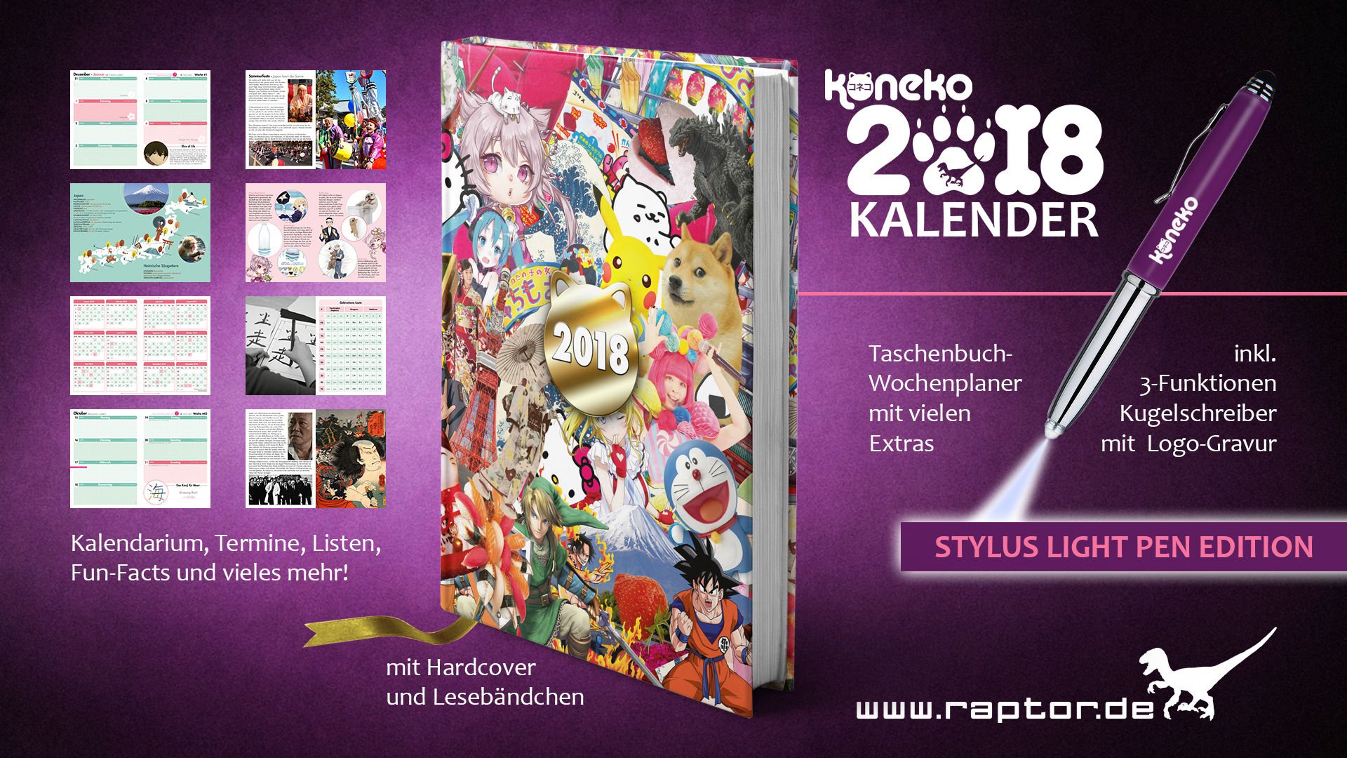 Koneko Kalender 2018 Stylus Light Pen Edition