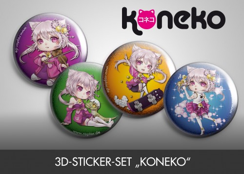 3D-Sticker-Set „Koneko“